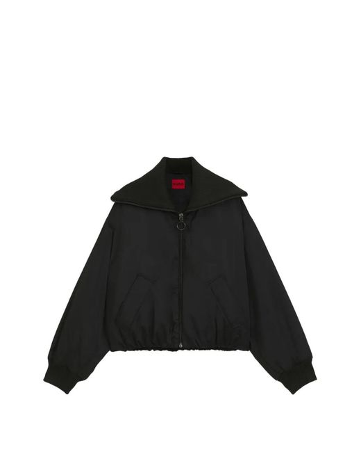 HUGO Black Padded Bomber Jacket