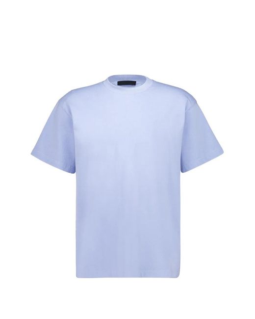 Prada Blue Triangle-Patch Crew-Neck T-Shirt for men