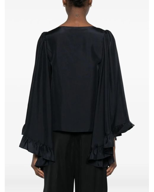 Dorothee Schumacher Blue Playful Volumes Ruffled Blouse