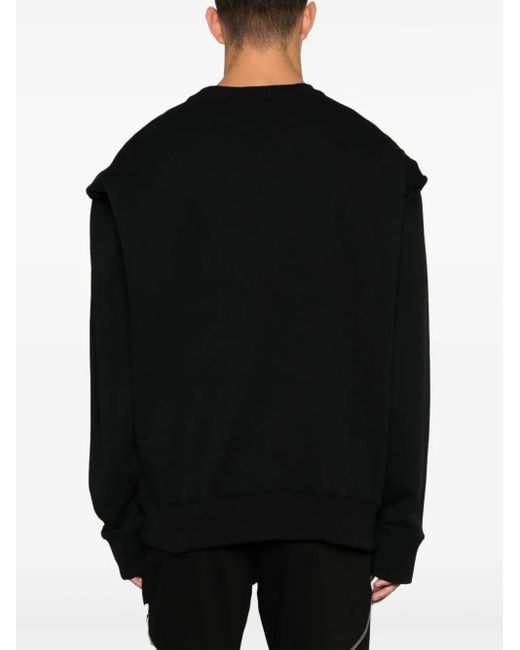 HELIOT EMIL Black Crew-Neck Cotton Sweatshirt for men
