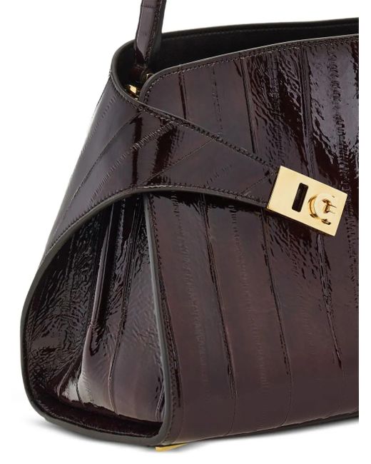 Bolso de hombro Hug mediano con hebilla Gancini Ferragamo de color Black
