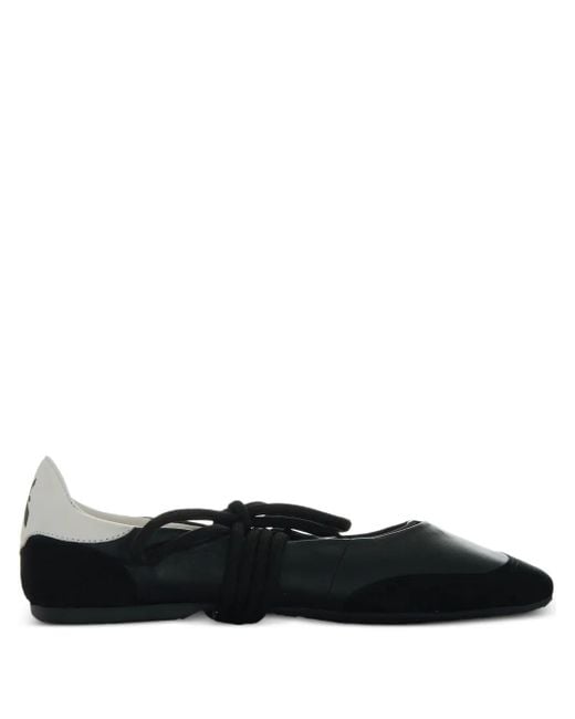Patrizia Pepe レザーフラットシューズ Black