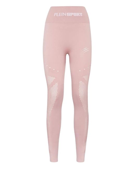 Philipp Plein Pink Seamless Mesh-Insert Leggings