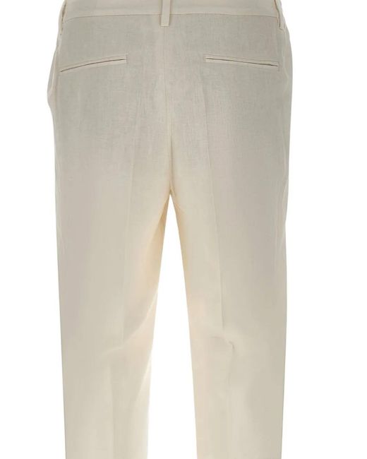 Devore Natural Elasticated-Pleated Trousers for men
