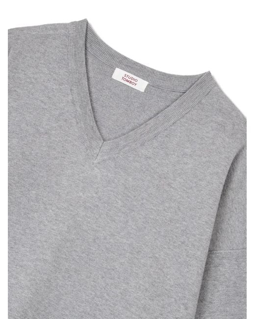 Studio Tomboy X Vネック セーター Gray
