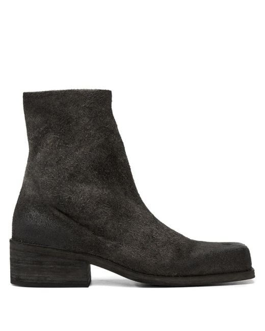 Marsèll Black Casello Square-Toe Ankle Boots for men
