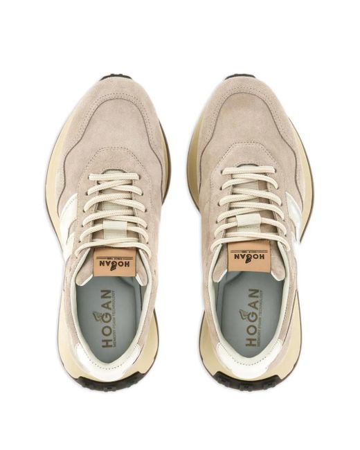 Hogan White H641 Suede Low-Top Sneakers