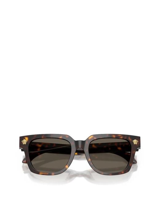 Versace Gray Square Emblem Sunglasses for men
