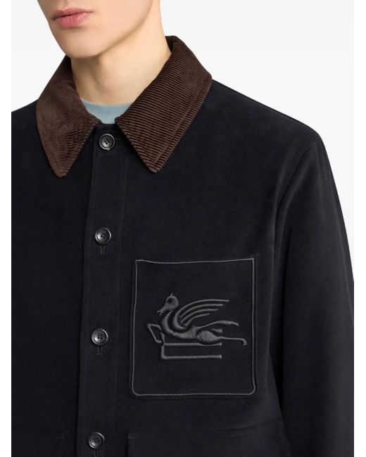 Etro Black Pegasus Jacket With Applique for men