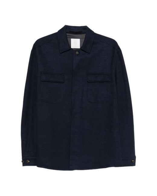 Eleventy Blue Patch Pocket Over Shirt Jacket for men