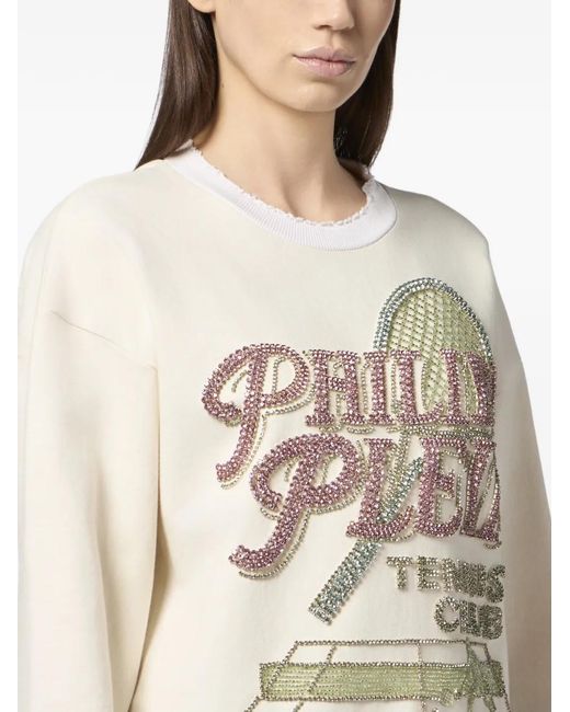 Philipp Plein White Tennis Club Sweatshirt