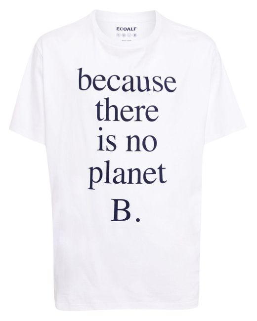 Ecoalf White Text-print Jersey T-shirt for men