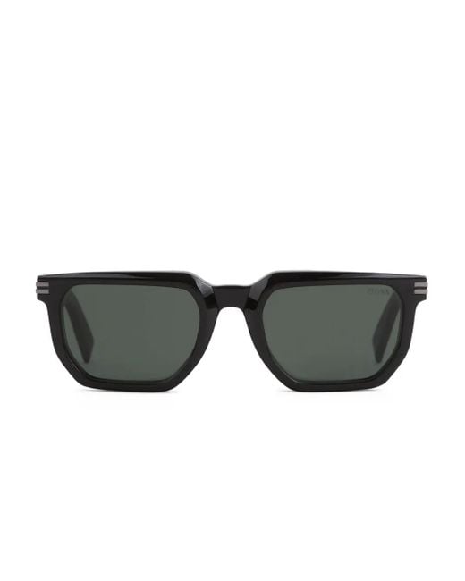 Zegna Sonnenbrille mit eckigem Gestell in Black für Herren