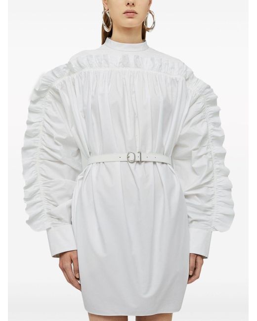Jil Sander Mini-jurk Met Ruchedetail in het White