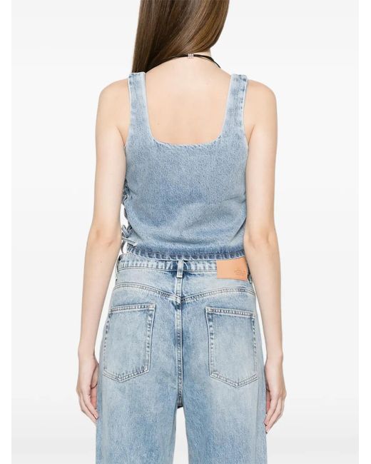 ViCOLO Blue Clelia Tie-Side Top