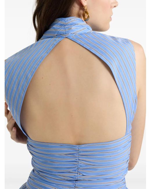 Patou Blue Cotton Mini Dress