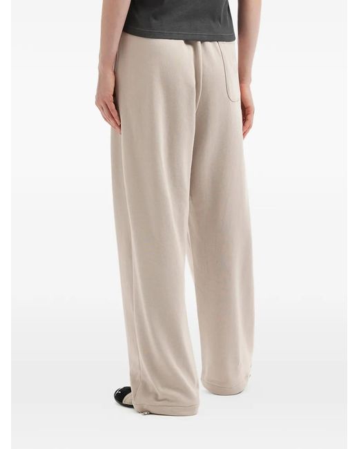 Mini Cream White Drawstring Wide-Leg Trousers