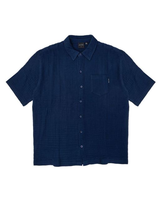 Daily Paper Blue Enzi Seersucker Cotton Shirt for men