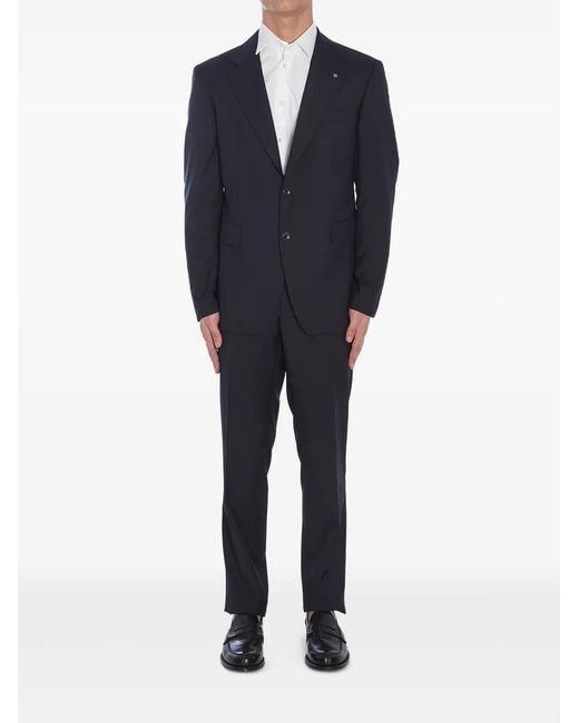 Tagliatore Blue Double-Breasted Virgin Wool Suit for men