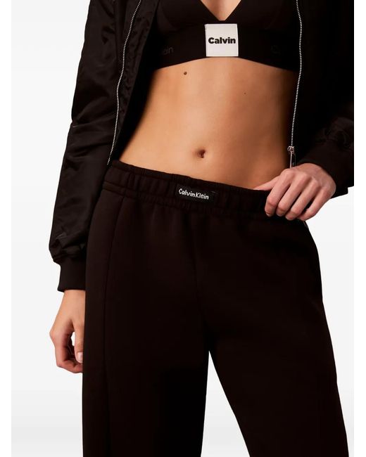 Calvin Klein Black Logo-Patch Relaxed-Fit Track Pants