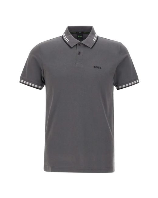 BOSS グレー ポロシャツ　新品未使用 BOSS メンズ グレー コントラストトリム ポロシャツの通販はau PAY