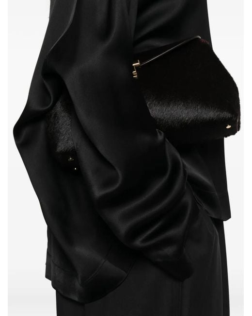 Totême Black "Boxy Satin" Top