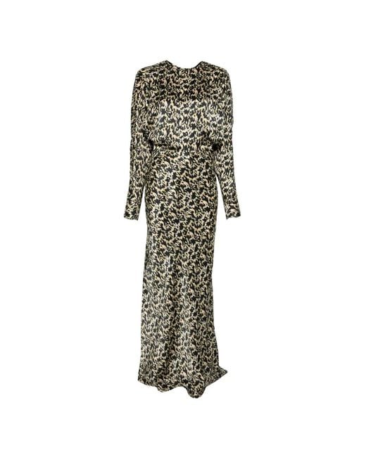 Petar Petrov White Rattleheart Animal-Print Maxi Dress