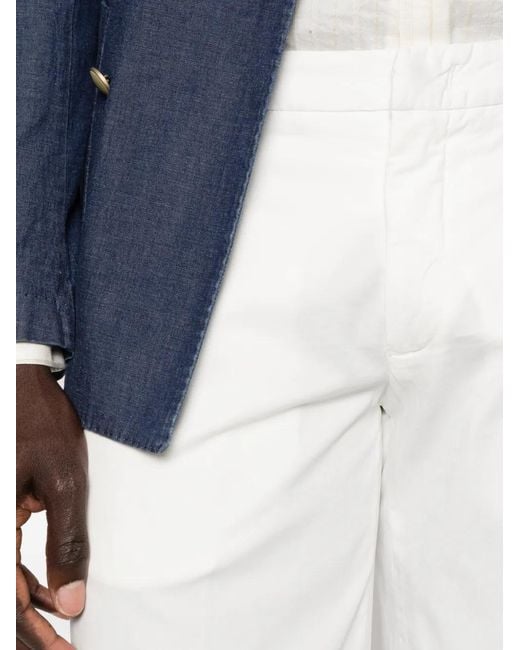 Entre Amis White Danubio Belt-Loop Shorts for men