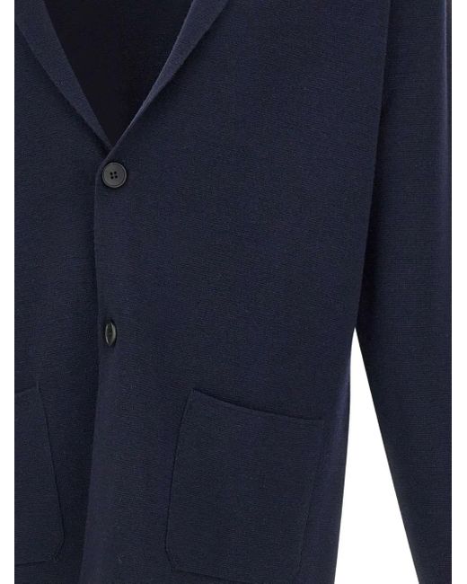 Cardigan En Laine À Revers Pointus FILIPPO DE LAURENTIIS pour homme en coloris Blue