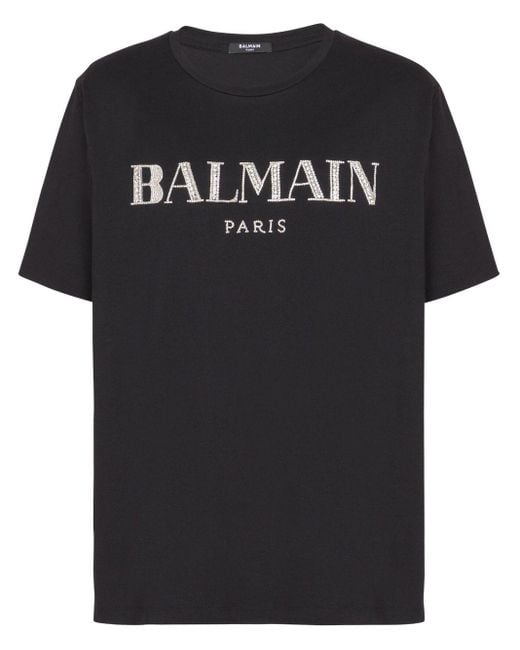 Balmain Vintage T-Shirt mit Kristallen in Black für Herren