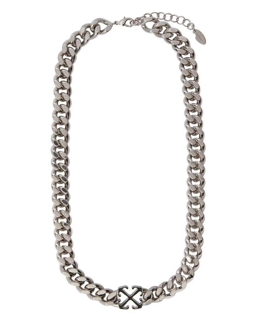 Off-White c/o Virgil Abloh White Arrow Chain Necklace for men
