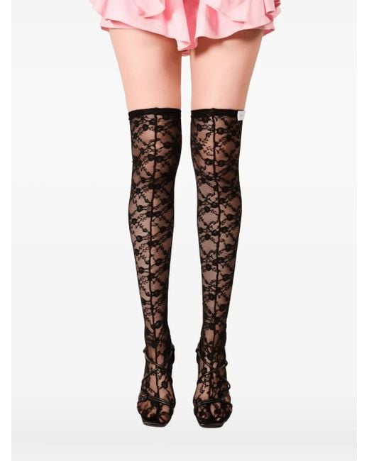 Bas Brody Longer À Motif En Dentelle Ioana Ciolacu en coloris Black