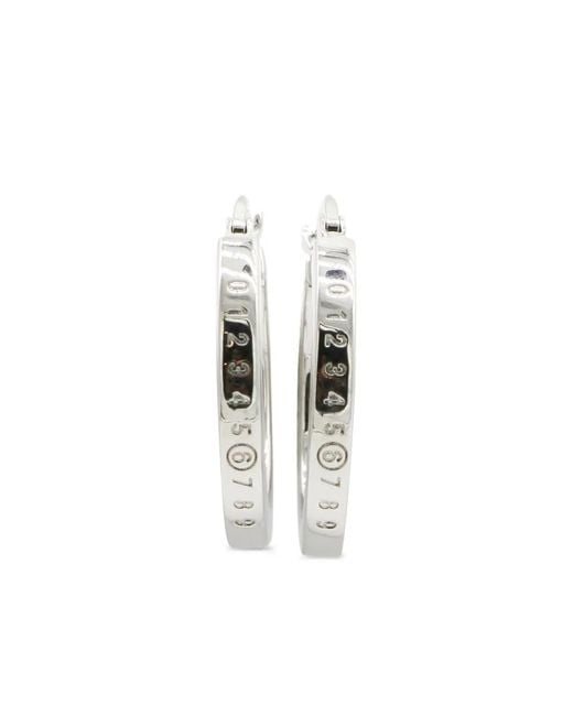 MM6 by Maison Margiela White Numeric-Logo Hoop Earrings