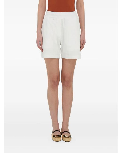 Ferragamo White Monogram Pocket Shorts
