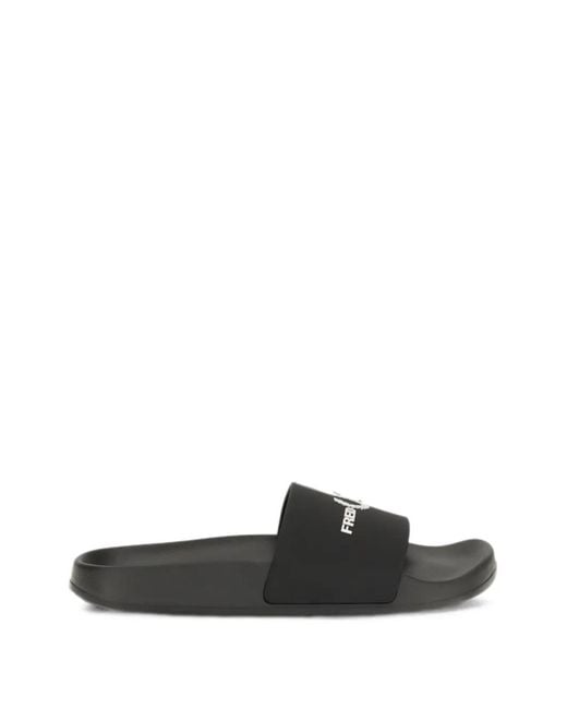 Fred Perry White Logo-Print Slides for men