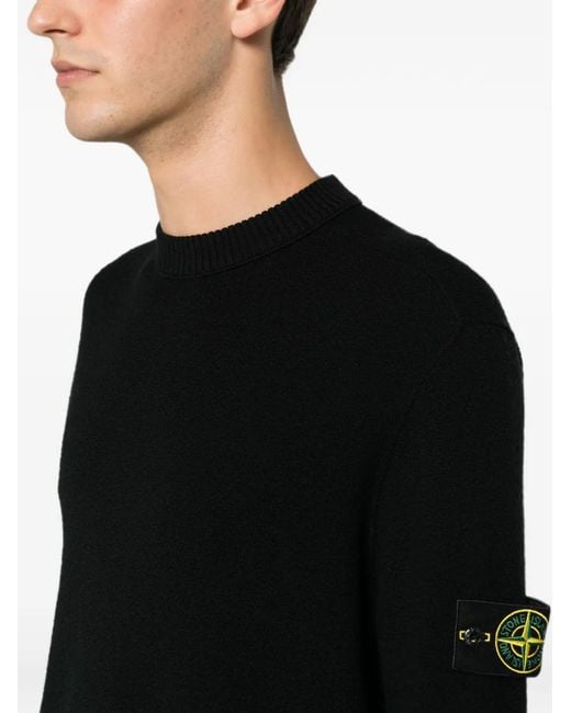 Stone Island Black Inspired Crewneck Sweater For for men