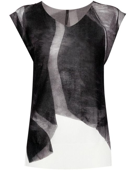 Pierantoniogaspari Black Origami-print Knitted Vest