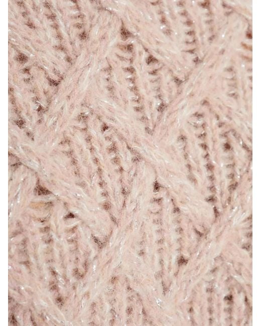 Moncler Truien & Vesten ,Roze ,Wol Alpaca-Blend Coltrui in het Natural