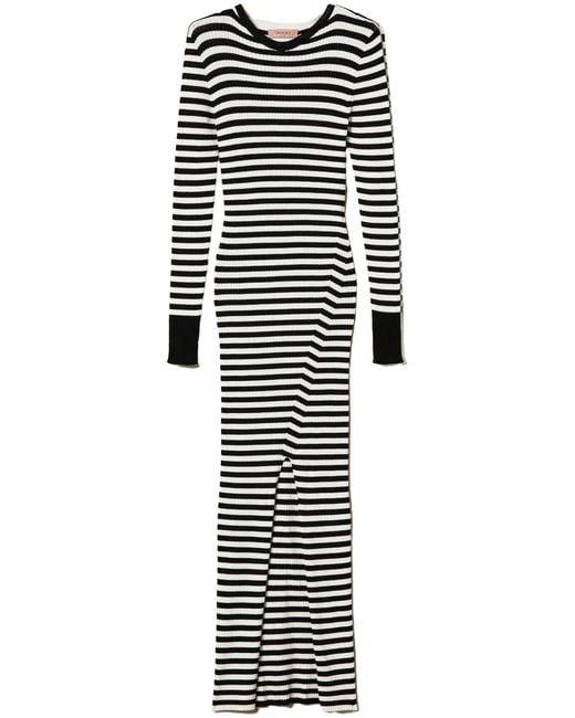 Twinset White Striped Knit Dress
