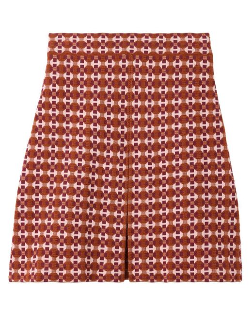 Minifalda de punto con motivo geométrico St. John de color Red