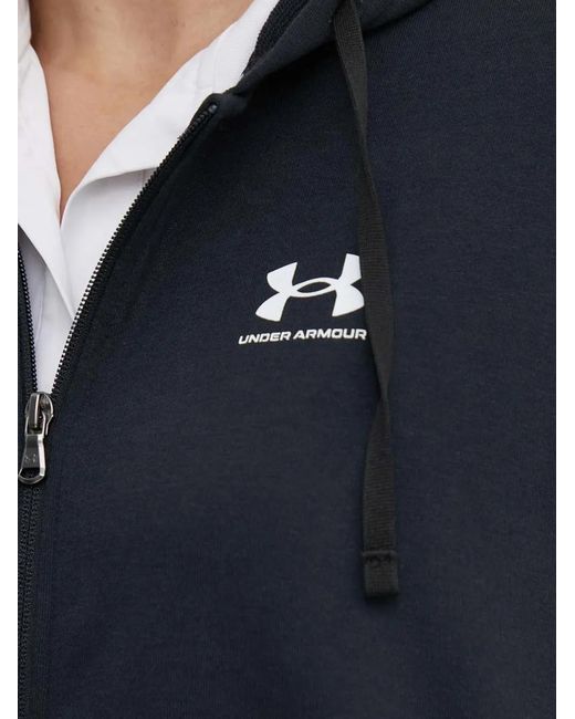 Under Armour Black Zip-Up Logo-Print Hoodie