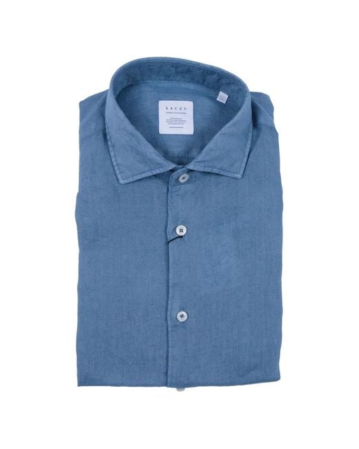 Xacus Blue Chemise En Lin for men