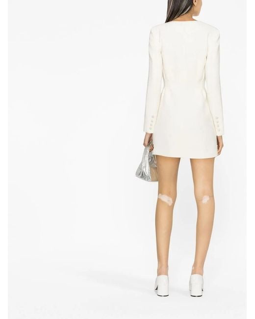Self-Portrait White Crystal-Embellished Blazer Dress