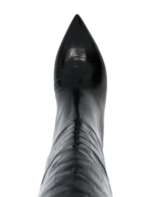 Paris Texas クロコエンボス レザーブーツ Black