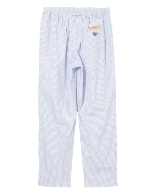 Undercover White Striped Elasticated Trousers for men