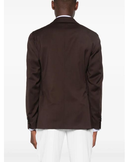 Lardini Black Brooch-Logo Appliqué Blazer for men