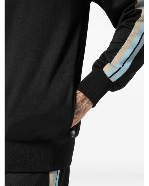 Philipp Plein Black High-Neck Zip-Up Track Jacket for men