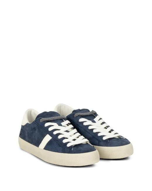 Date Blue Perforated Sneakers for men