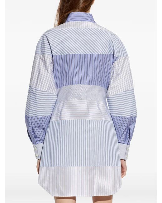 Moschino Gestreepte Blousejurk Met Patchwork in het Blue