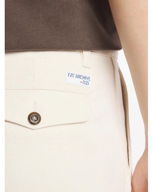 Fay White Archive Pleated Trousers for men